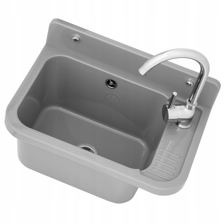 Royal Sanitary retro jednomiskový drez, biely polypropylén