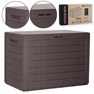 Záhradný úložný box - Plastový záhradný box, 190 l, hnedý