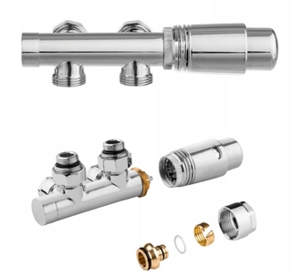 Hlavica, ventíl - DUOPLEX Twins Radiant Valve Chrome Set