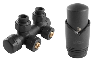 Hlavica, ventíl - DUOPLEX Kombinovaný rohový ventil Black Anthracite
