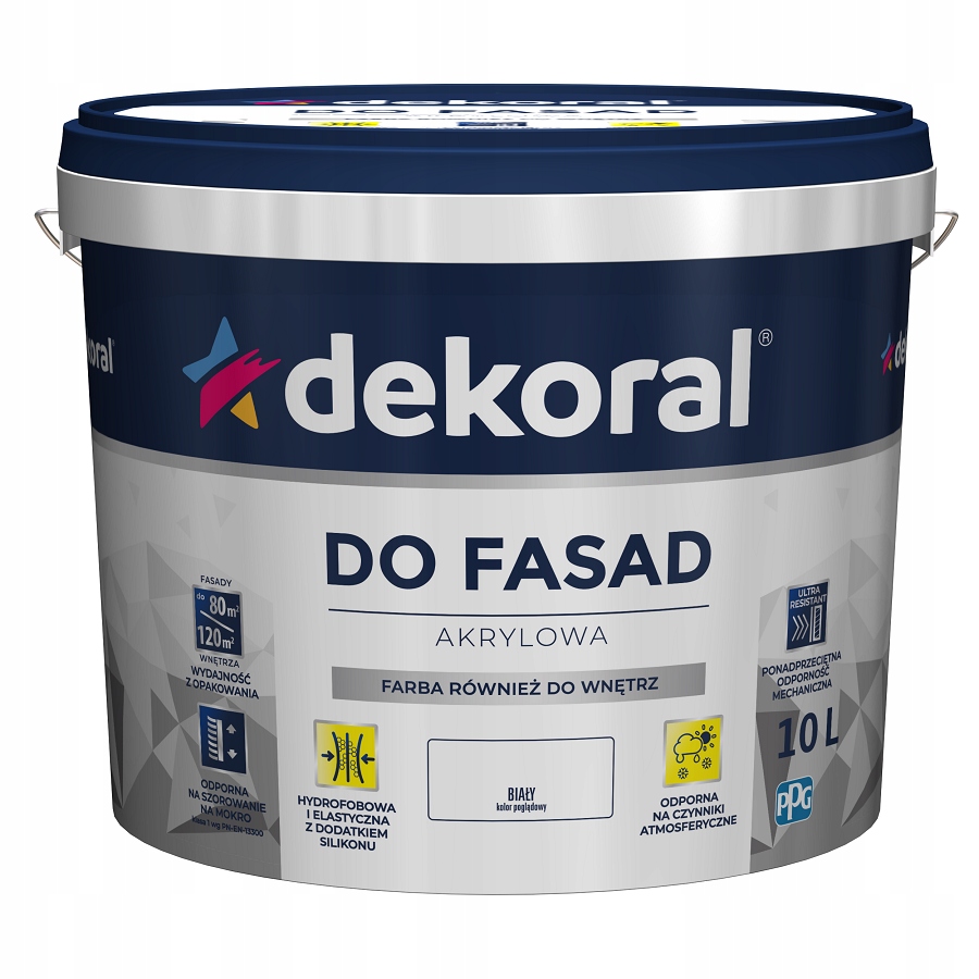 Dekoral akrylová farba na steny 10 l Matná biela