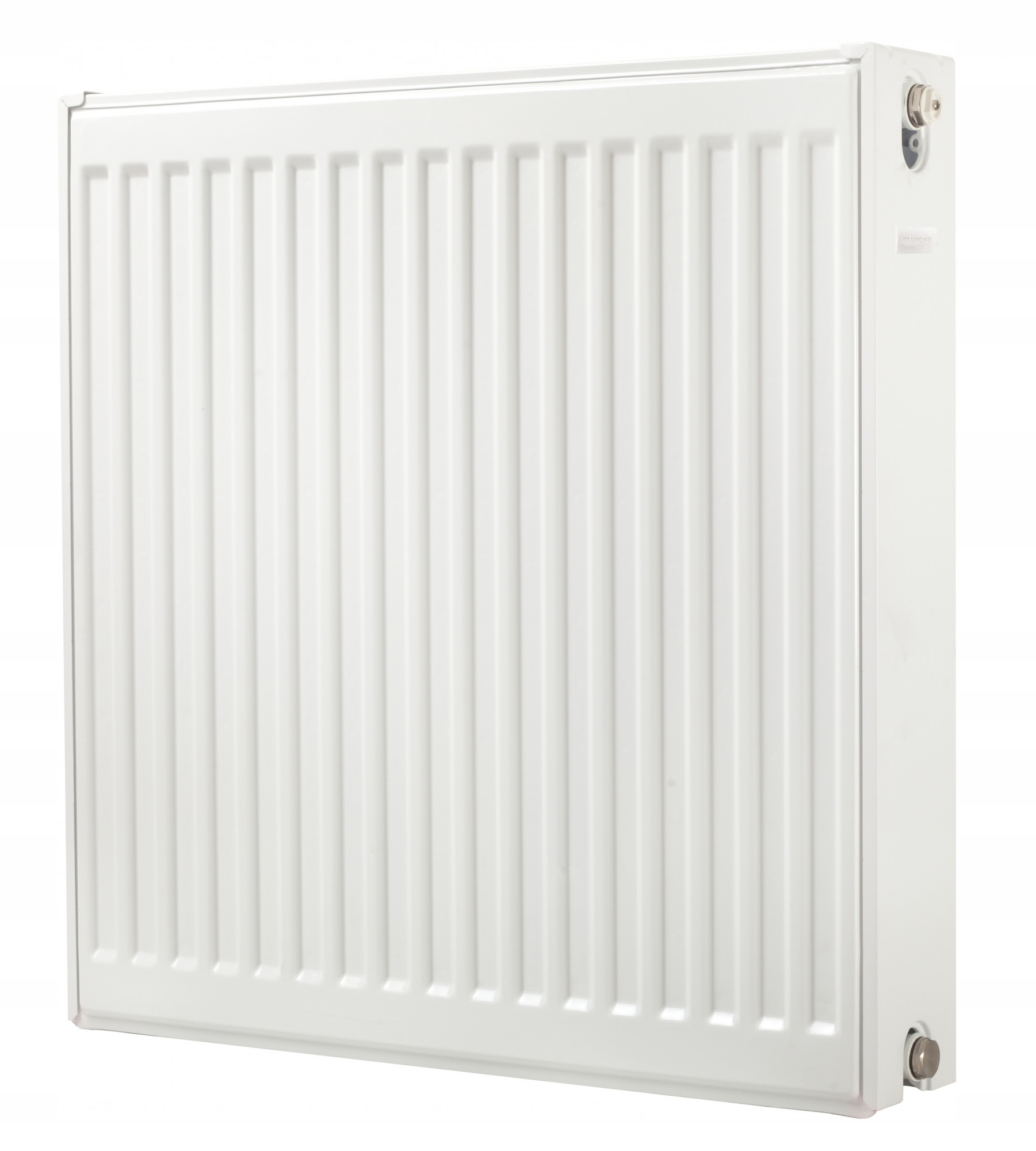 Oceľový panelový radiátor Diamond 1042 W biely 500 x 600 x 105 mm - bočné pripojenie