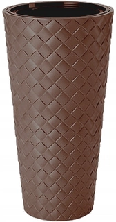 Kvetináč na terasu - Kvetináč s vložkou Makata SLIM 30 výška 56cm BROWNIE