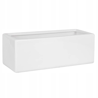 Kvetináč na terasu - Hrnčiarsky hrniec H 13 cm, biely odkvap, lesklý