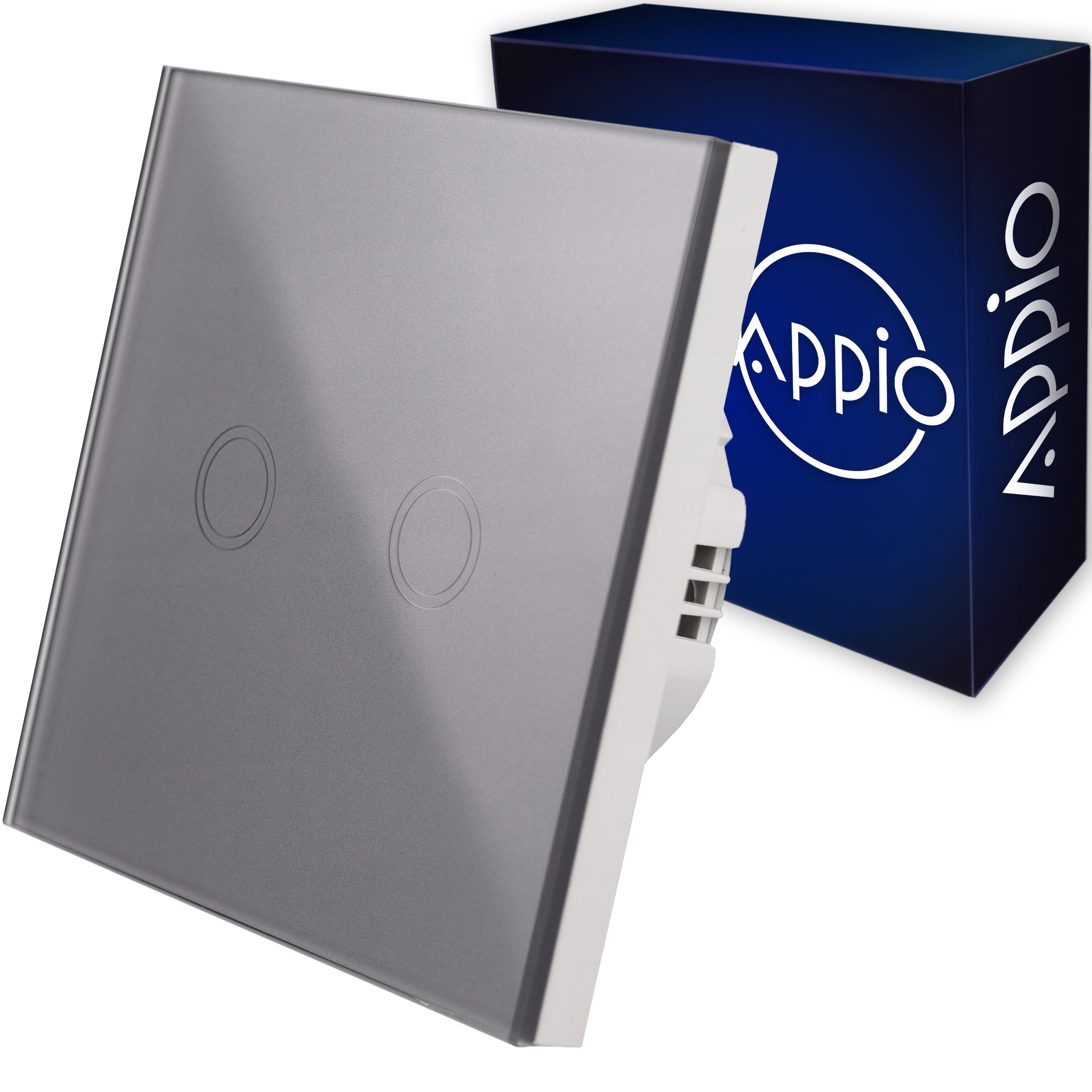 Appio 9636 šedý dvojitý spínač