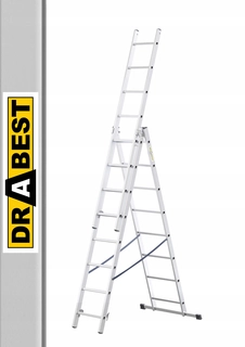Rebrík -  Hliníkový rebrík 3x8 priemyselný 150 kg DRABest