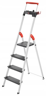 Rebrík -  Hliníkový rebrík Hailo HL100-4 + Hook