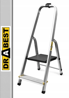 Rebrík - 2-stupňový domáci rebrík cert 150kg DRABEST + HÁK