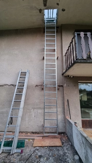 Rebrík -  Evakuačný rebrík na streche. Žiadny kôš 557,5 cm 24h