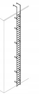 Rebrík -  Evakuačný rebrík na streche. Žiadny kôš 640 cm 24h