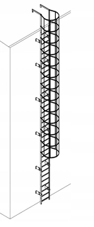 Rebrík - Strešový rebrík, evakuácia + kôš. 530 cm. 24 hodín