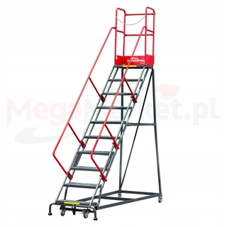Rebrík - Mega-M 10 stupňov skladovacia platforma rebrík