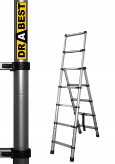 Rebrík - Skladací teleskopický rebrík 2 + 1,4 m