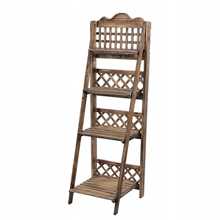Stojan na kvety - Drevený stojan na kvety, rebrík 129cm