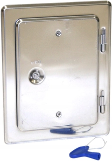 revízne dvierka krbové, kov, striebro