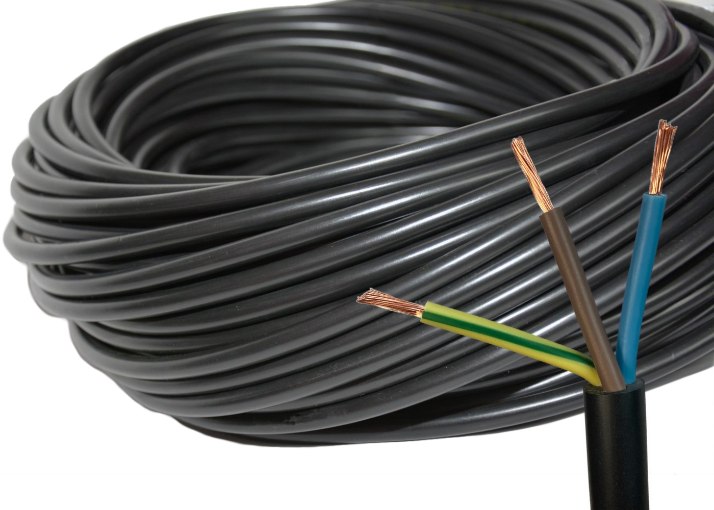 Okrúhly elektrický kábel, flexibilný (pramenný), inštalácia OWY Hilark 3 x 1,5 mm2 čierny 100 m