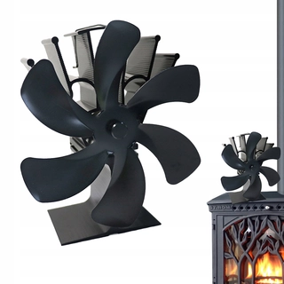 Ventilátor ku krbu, kachliam - Veľký 6-čepeľ drevo pec