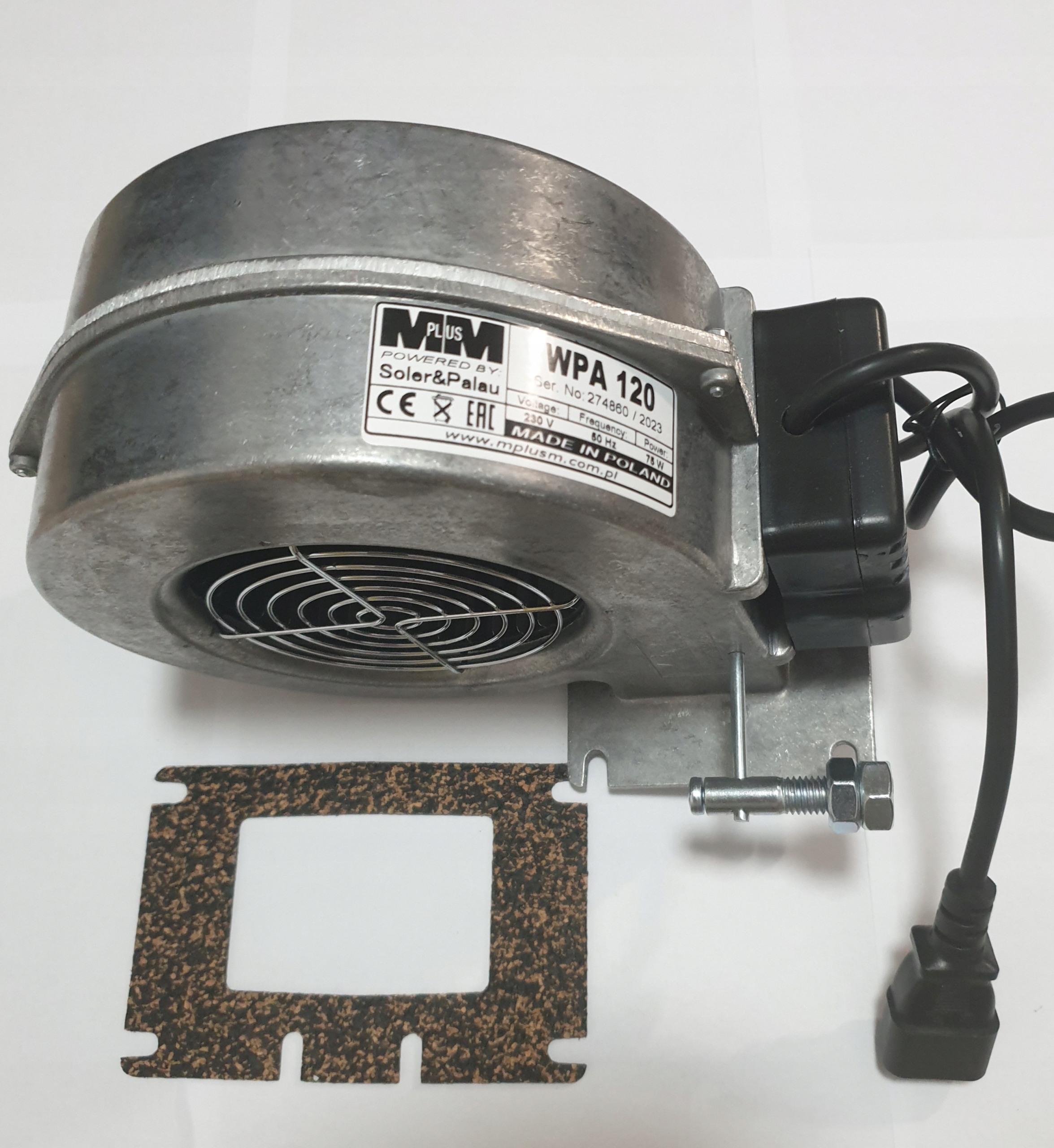 Dúchadlo, ventilátor kotla ÚK WPA 120 K, klapka, zátka, tesnenie