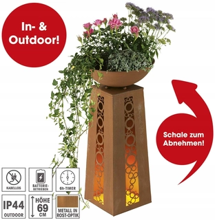 Kvetináč na terasu - EasyMaxx LED stĺpec s kvetinami