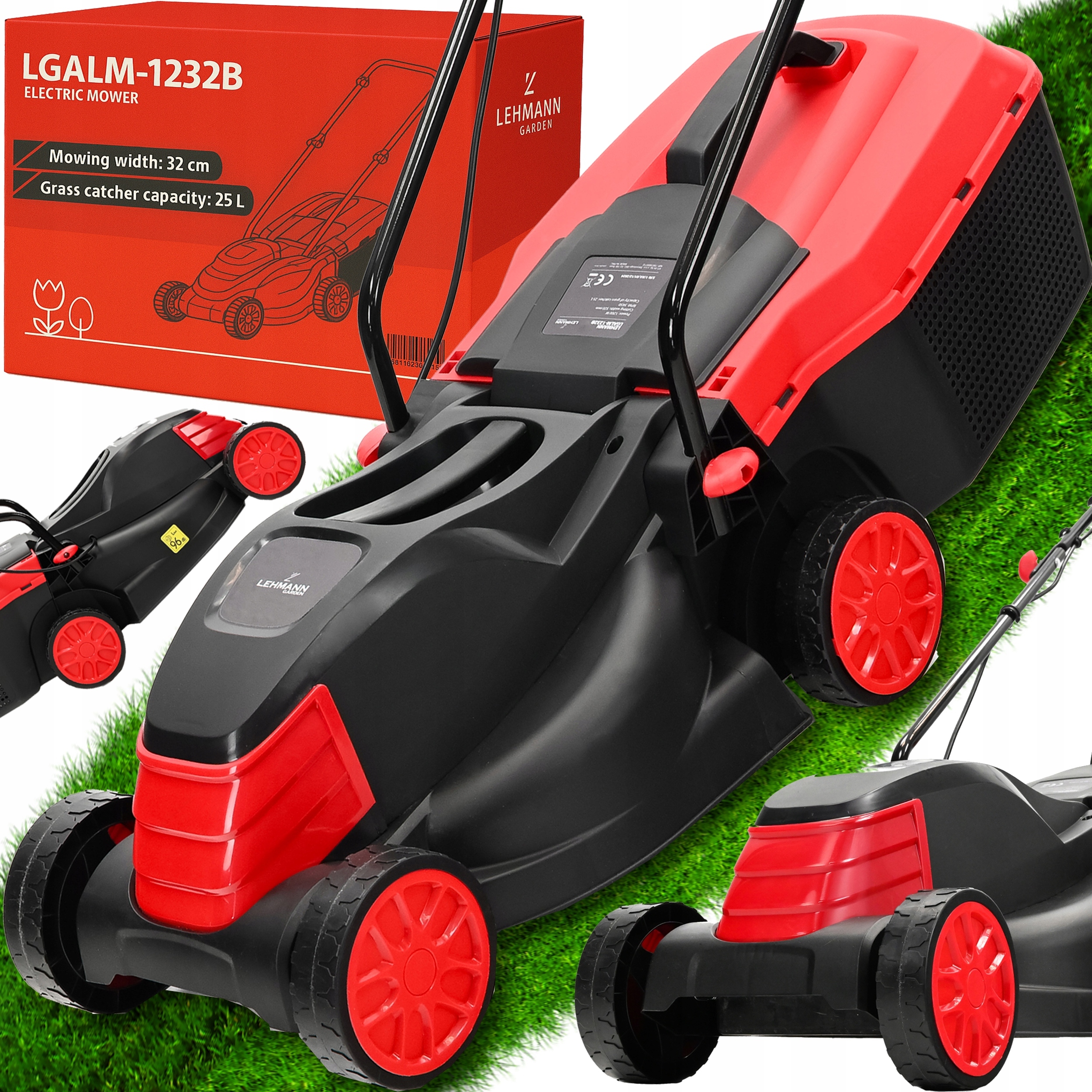 Elektrická kosačka na trávu Lehmann 2000 W 25 l