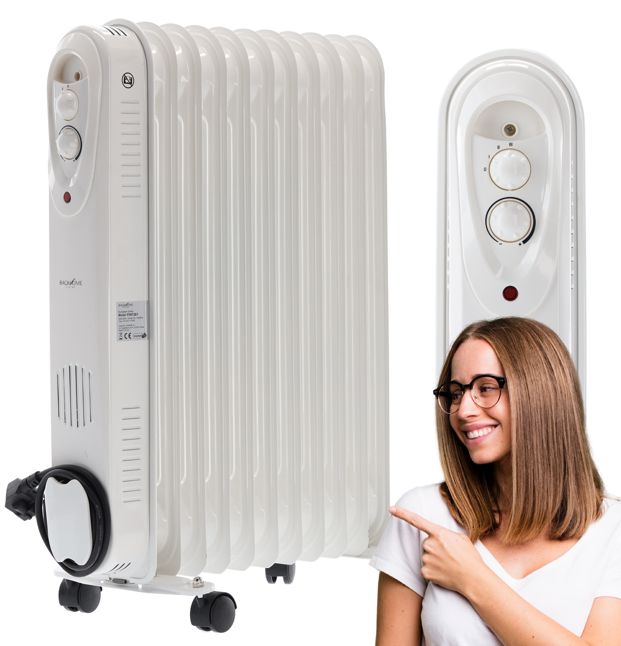 Chomik 2500 W biely olejový radiátor