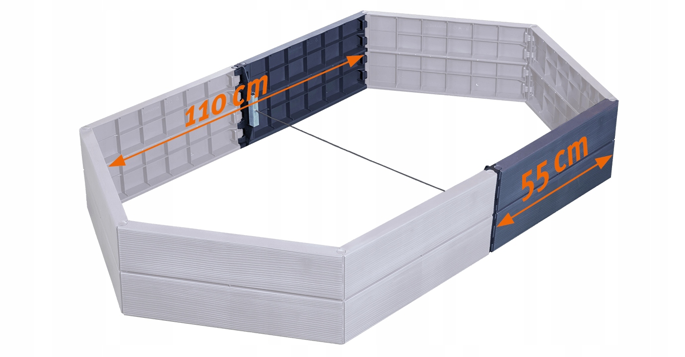 Grafický kvetináč 55 cm x 2 x 25 cm, plastový