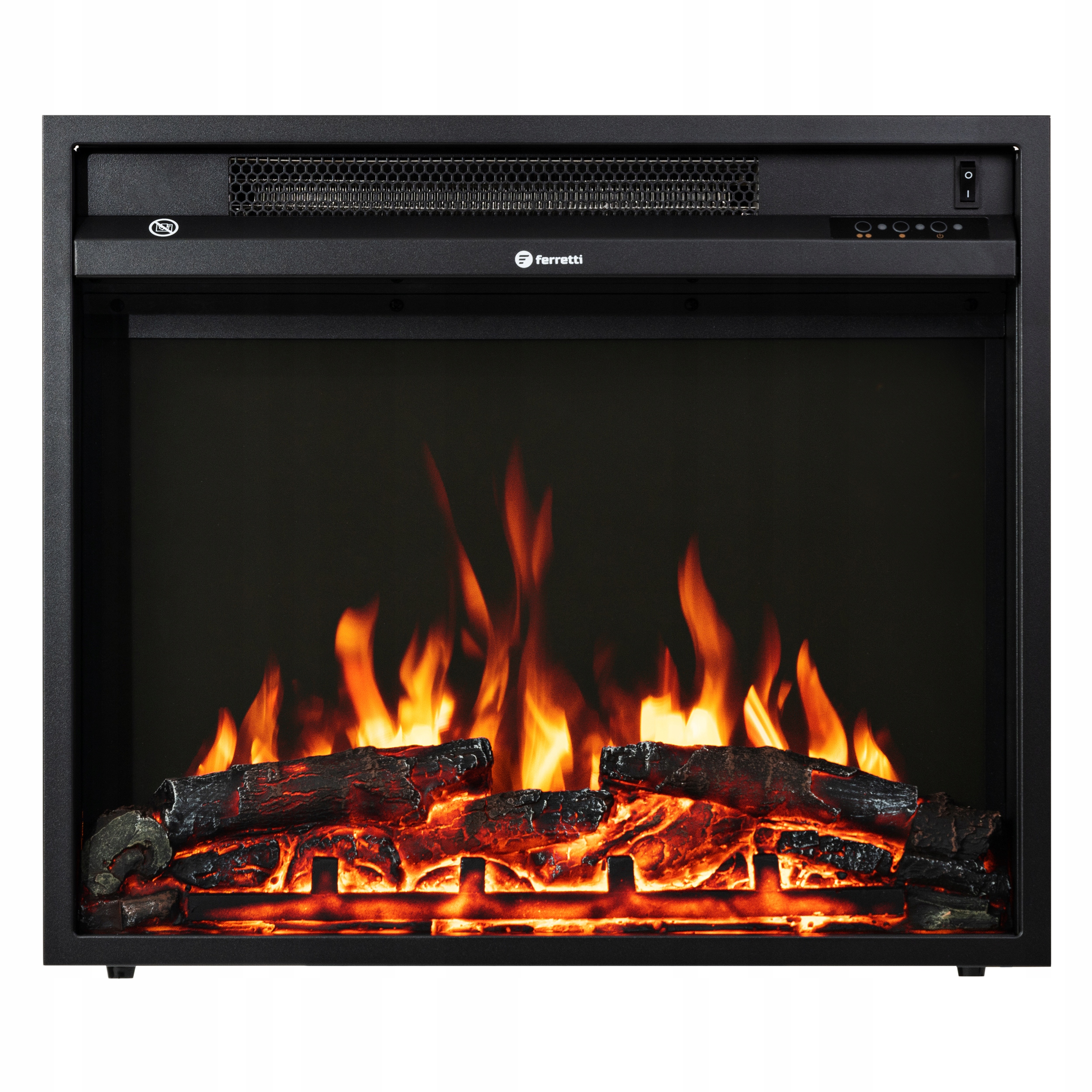 Vstavaný krb s funkciou vykurovania, elektrický Ferretti black 2000 W 58 x 50 x 15 cm
