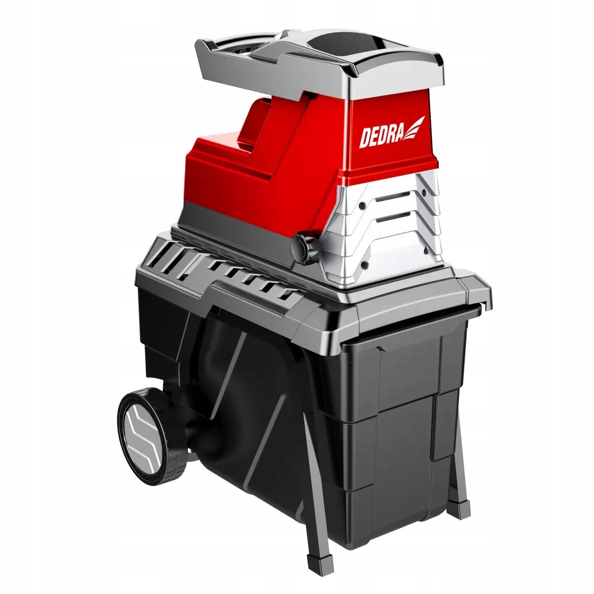 DEDRA Elektrický drvič konárov 2800W Štiepkovač 45 mm 55l nádoba Frézovanie