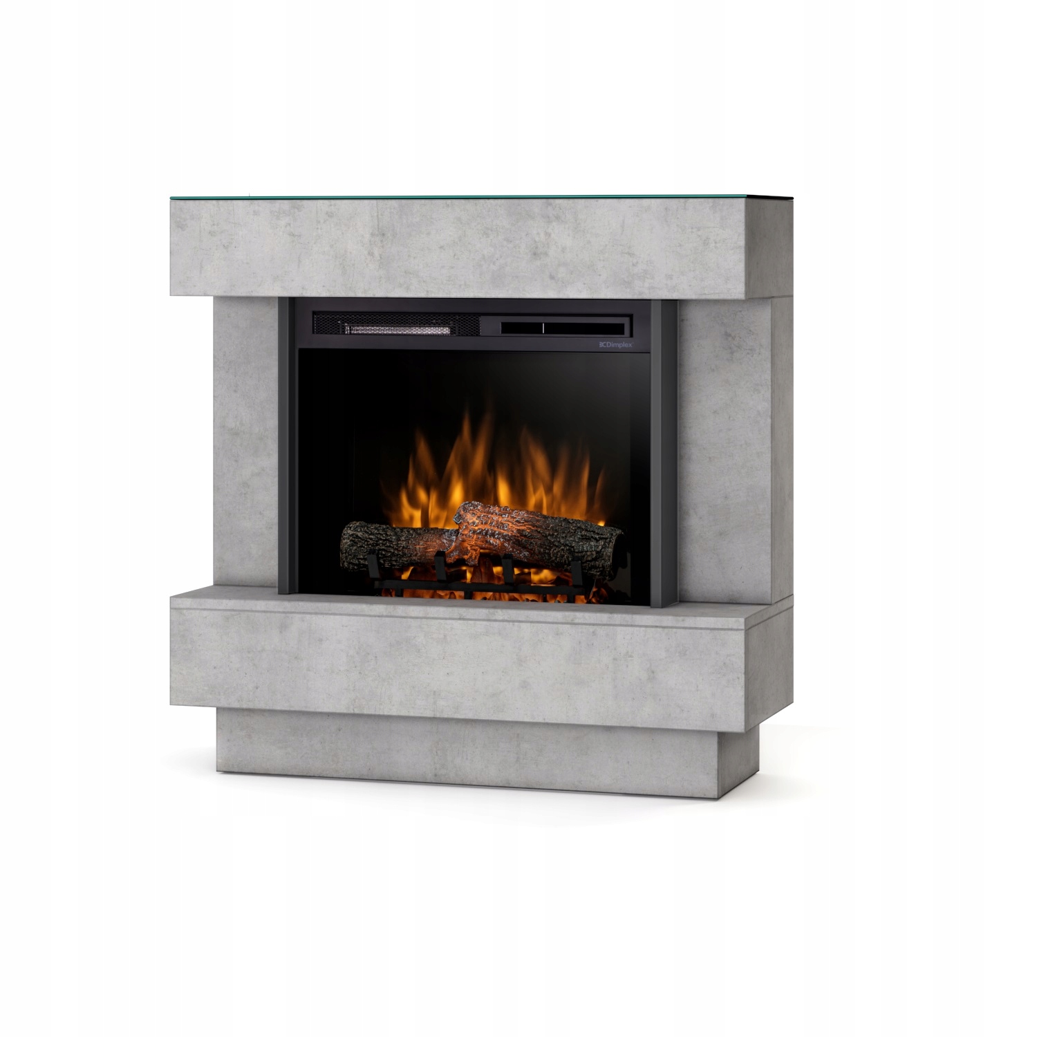 Voľne stojaci krb s funkciou vykurovania Dimplex, odtiene sivej, 1400 W, 92,5 x 90,5 x 32 cm