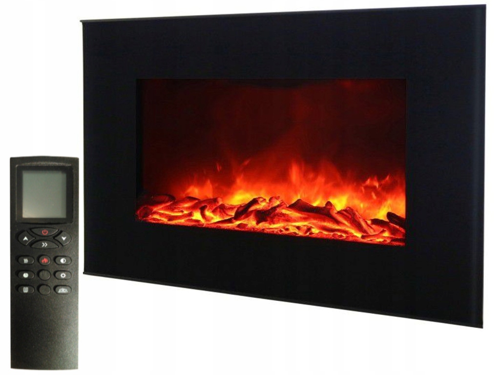 Nástenný krb s funkciou vykurovania DacEnergy black 1900 W 65 x 46 x 13 cm