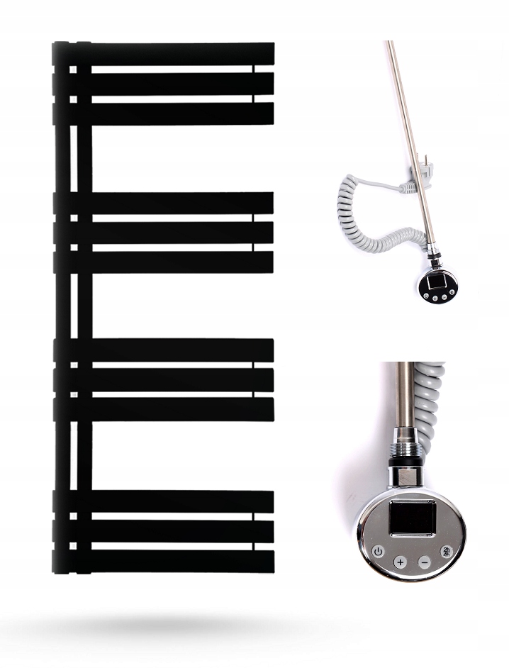 Pumson Sophia E elektrický kúpeľňový radiátor 600 W 500 x 1180 mm čierny