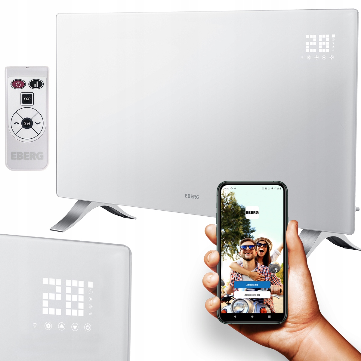 EBERG 2400 W biely konvektorový ohrievač