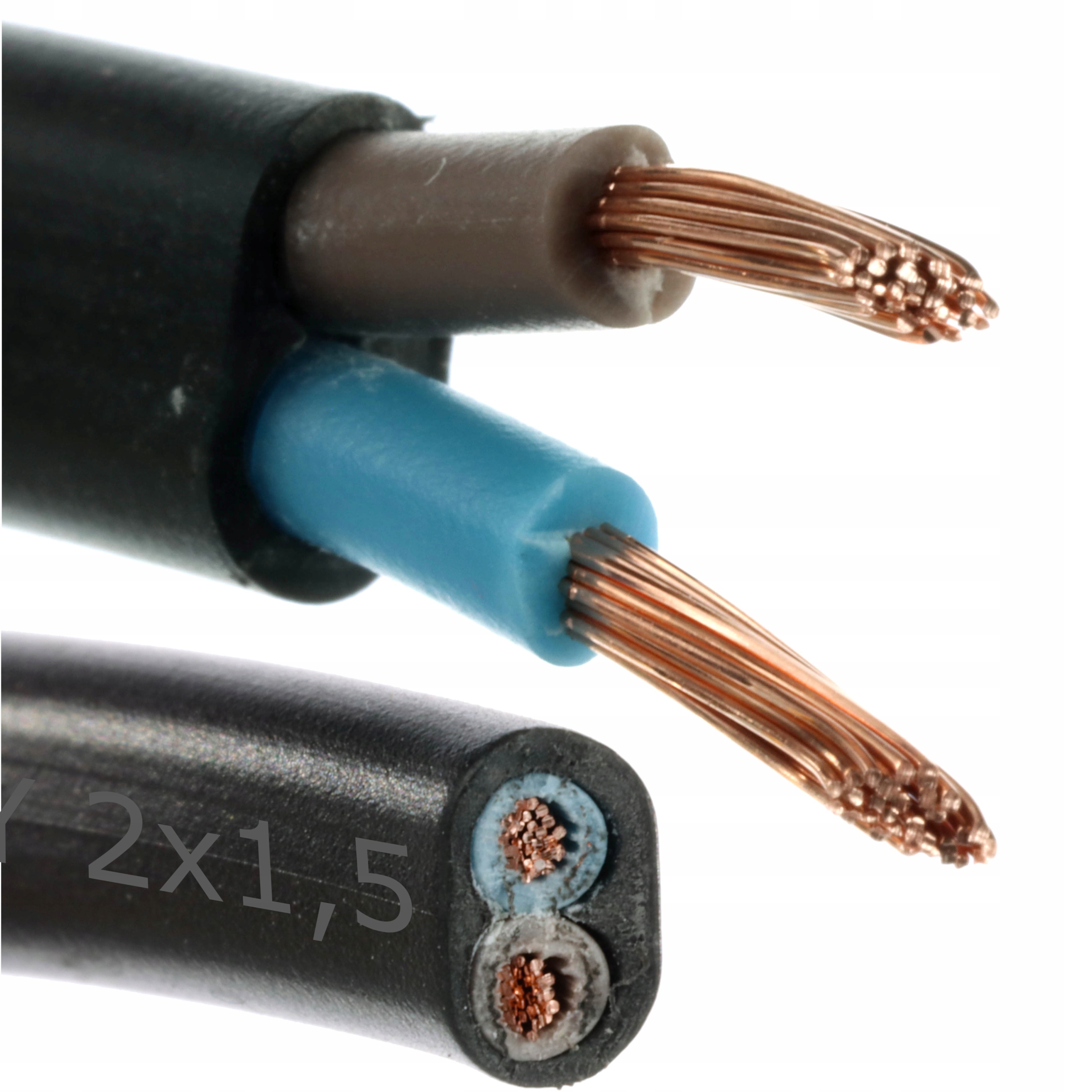 Elektrický kábel plochý, flexibilný (lanko), inštalácia OMYp Digma 2 x 1,5