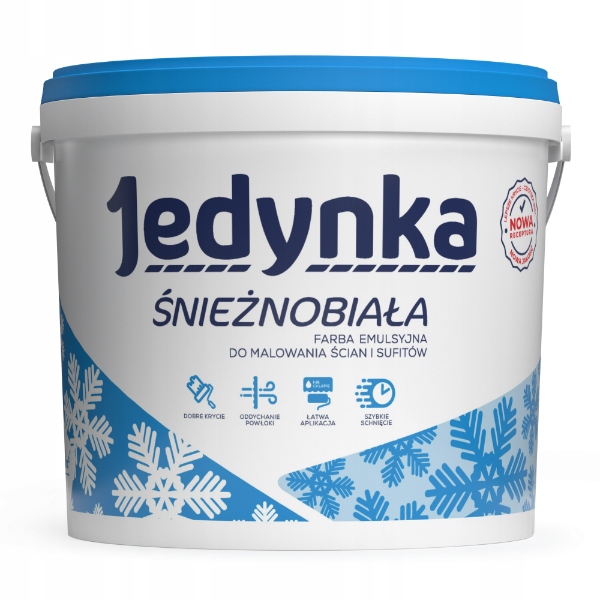 Jednoduchá akrylová farba na steny 5 l Matná biela