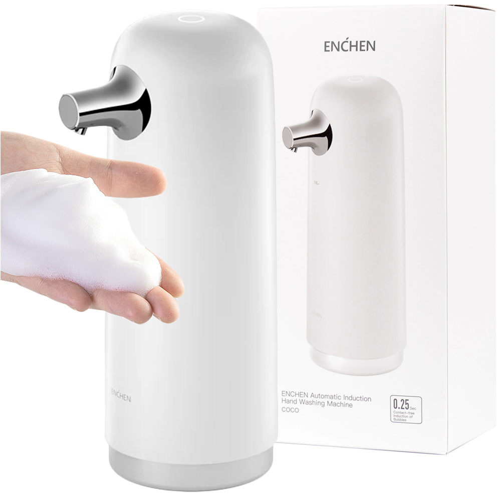 Enchen bezdotykový stojanový dávkovač mydla 330 ml biely