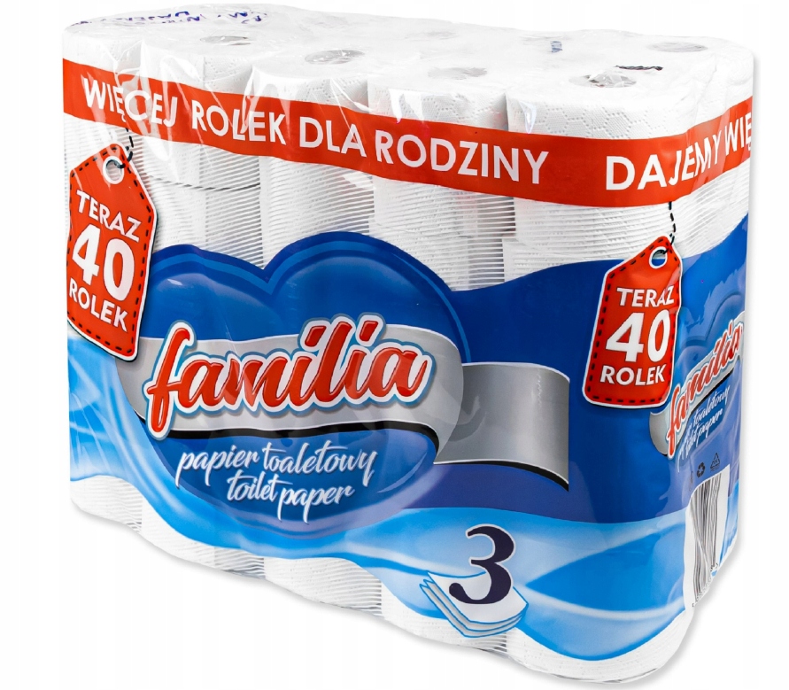 Familia toaletný papier neparfumovaný 40 ks + 3-vrstvové obrúsky FINE 1 ks