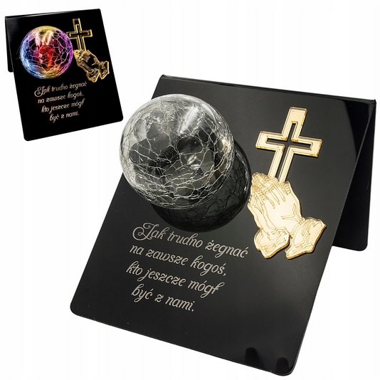 Solárny Hrobový Lampáš s Farebným LED Osvetlením a Možnosťou Personalizácie