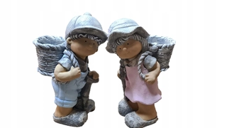 Záhradná figúrka sadry Dvojica kvetina 37 cm