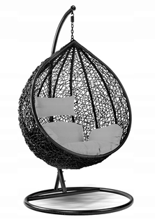 Záhradná hojdačka - Závesné kreslo Dahlia Techno Rattan Black Grey