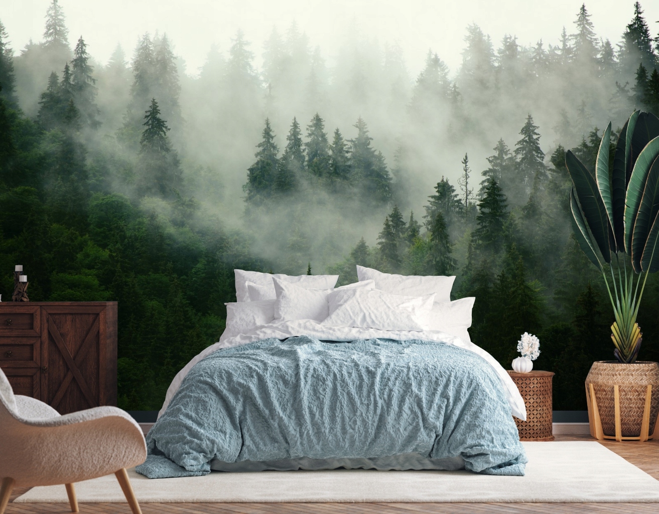 Vliesová FOTOTAPETA DO OBÝVAČKY MISTY MOUNTAINS 330x230