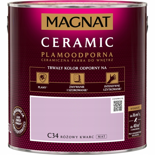 Magnat keramická farba na steny 2,5 l C34 Pink Quartz mat