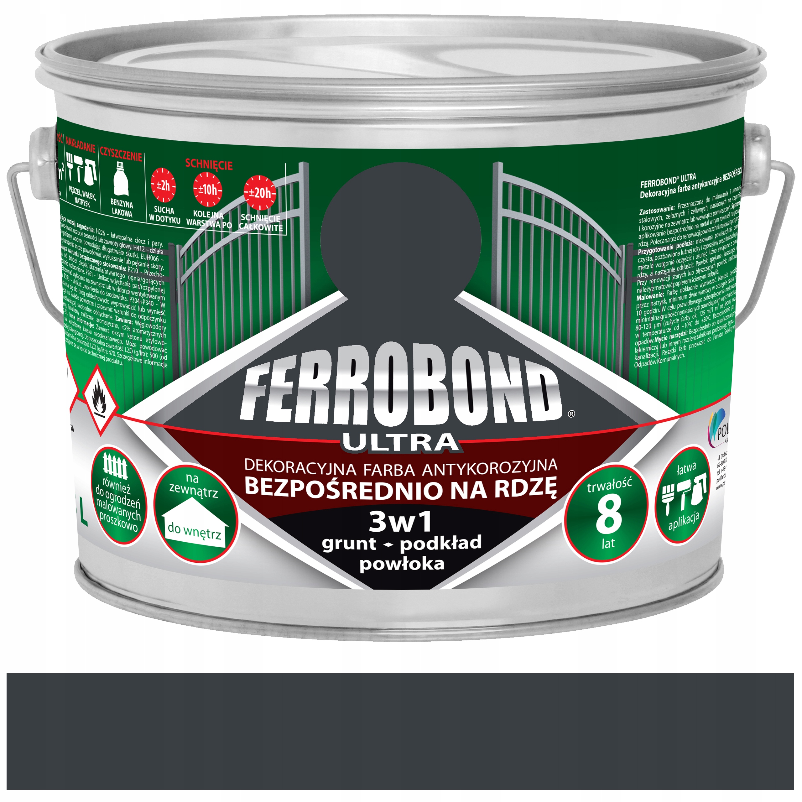 Olejovo-ftalová antikorózna farba Ferrobond 2,5l Antracit polomat.