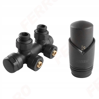 Hlavica, ventíl - Ferro Angle Termostatické Kit, Anthracite