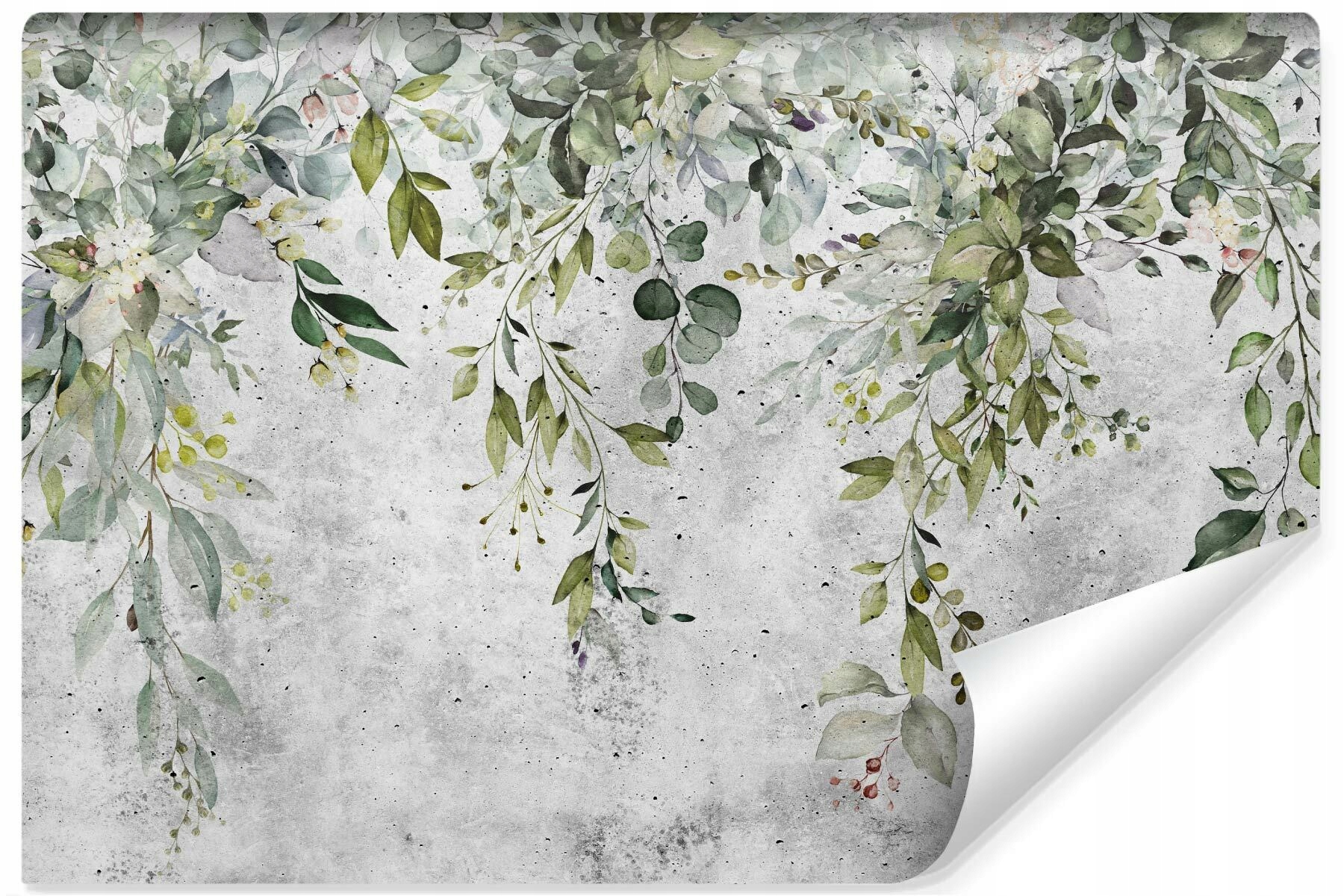 Fototapeta do obývačky Delicate LEAVES Concrete Wall Abstraction 368x254