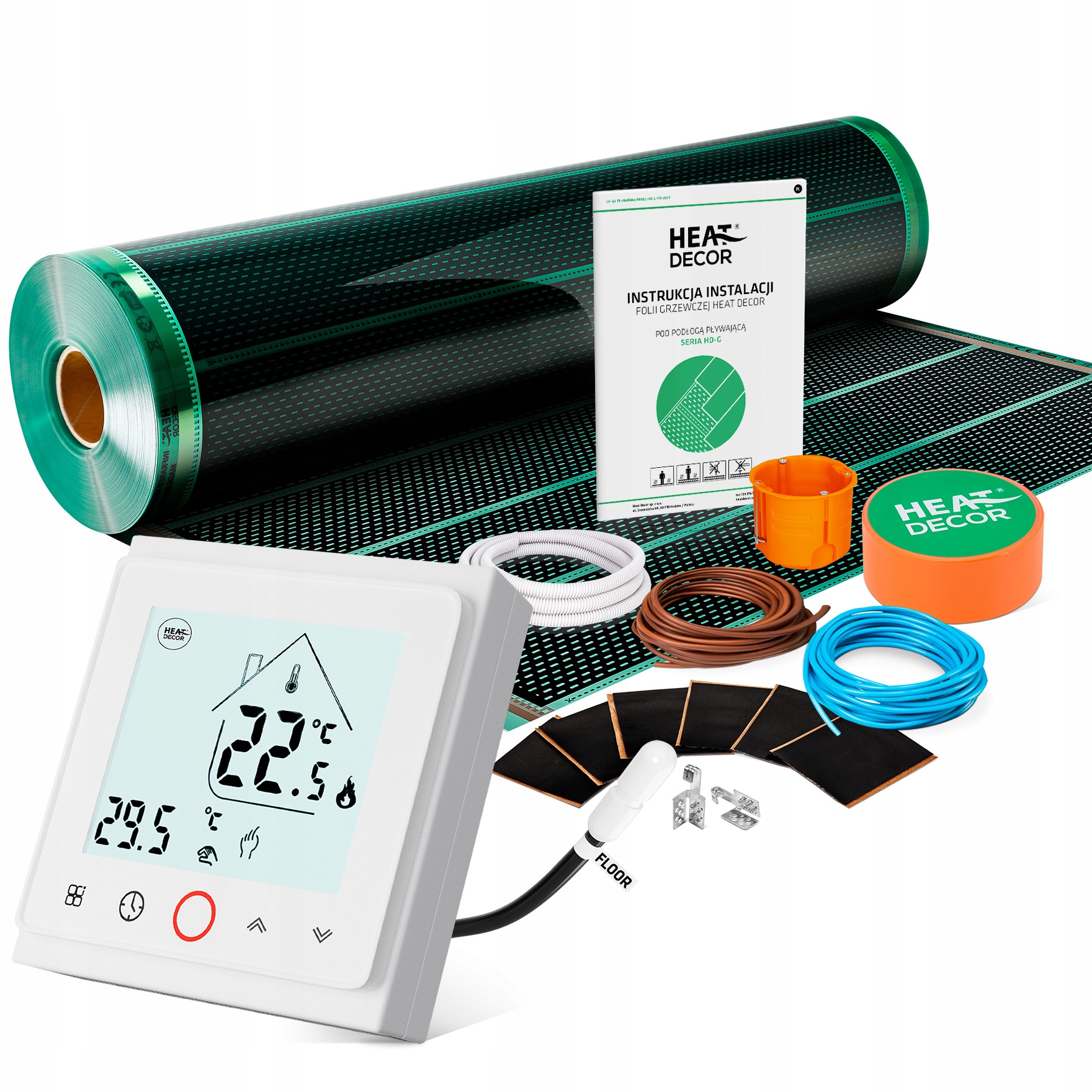 Vykurovacia fólia HD-G | Termostat T500.W | 80 W/m² | Súprava 8 m²