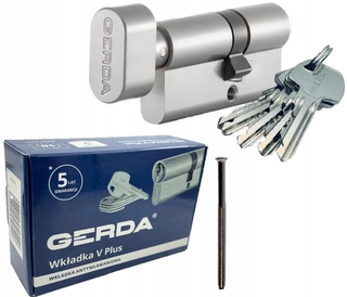 Zámok na dvere - Gerda 30g/45 anti -burglary V plus vložka s gombom