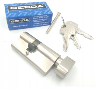 Zámok na dvere -  Gerda wk-e1 Nikiel vložka s gombom 35/45G