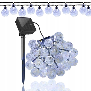 Záhradná závesná lampa - GARLAND SOLÁRNE ZÁHRADNÉ LAMPY 100 LED GULIČEK 12M