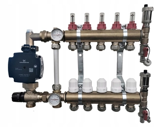 Rozdeľovač pre kúrenie - Grundfos distribútor 9 so skupinou čerpadlá pre podlahy