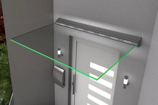 Strieška nad dvere - GUTTA HD LED sklo 160 sklenené sklenené vrchlík 2 x 8 mm